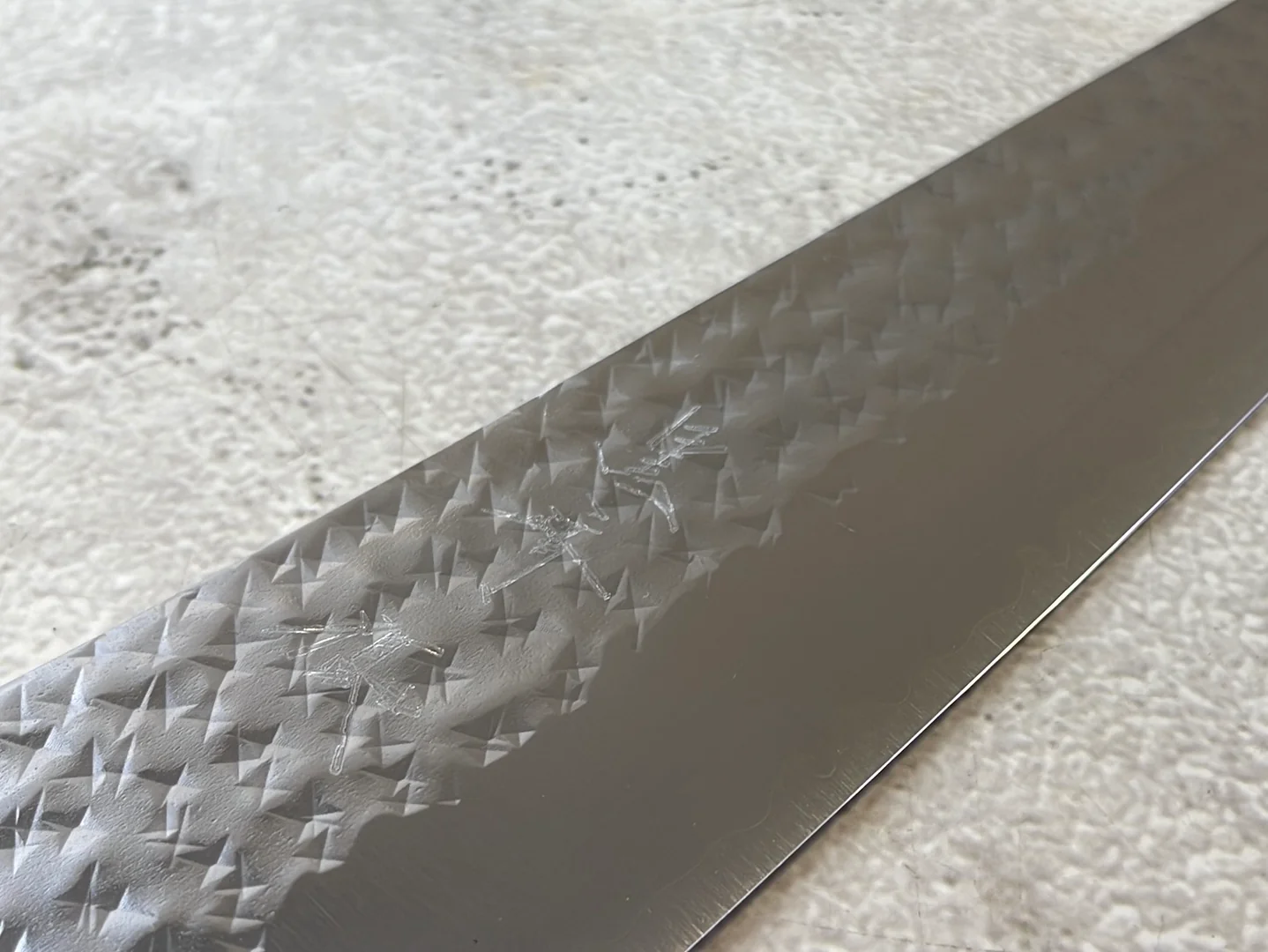 Yu Kurosaki R2(SG2) Hammered SENKO-EI WA RS8H Japanese Gyuto 210mm with Brown-Ring Octagonal Handle - Image 7