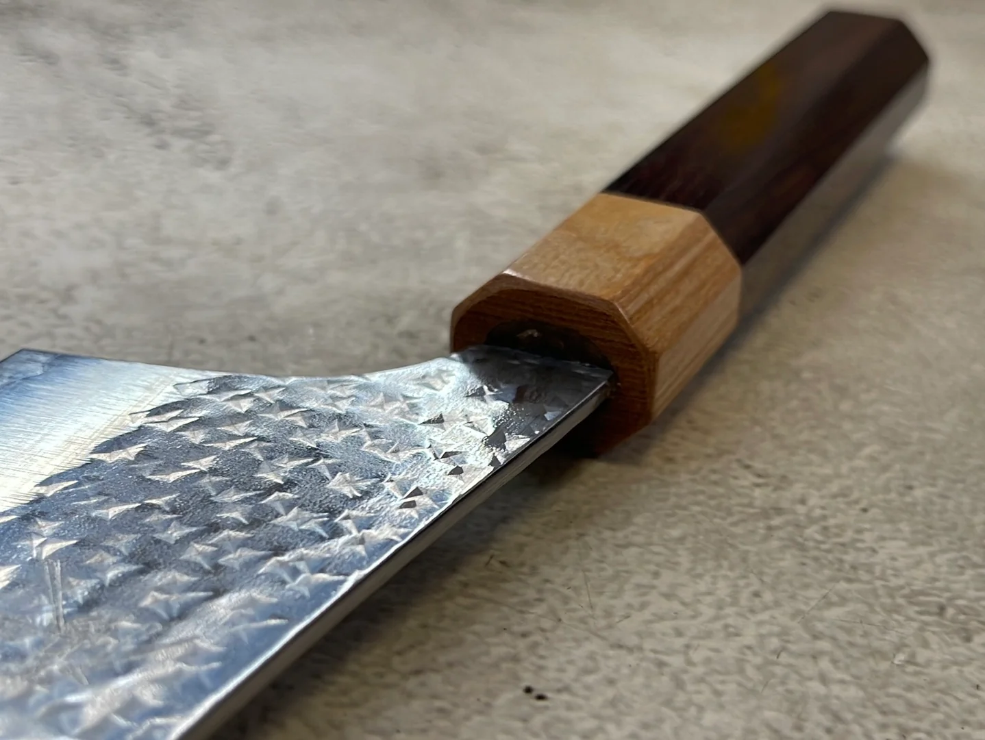 Yu Kurosaki R2(SG2) Hammered SENKO-EI WA RS8H Japanese Gyuto 240mm with Brown-Ring Octagonal Handle - Image 10