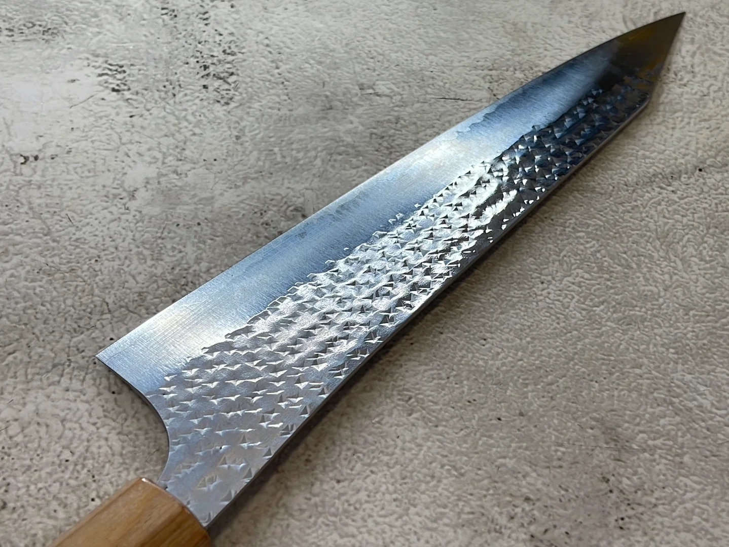 Yu Kurosaki R2(SG2) Hammered SENKO-EI WA RS8H Japanese Gyuto 240mm with Brown-Ring Octagonal Handle - Image 16