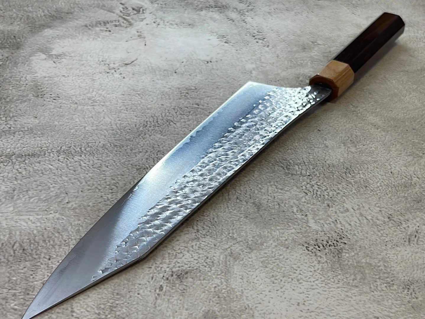 Yu Kurosaki R2(SG2) Hammered SENKO-EI WA RS8H Japanese Gyuto 240mm with Brown-Ring Octagonal Handle - Image 8