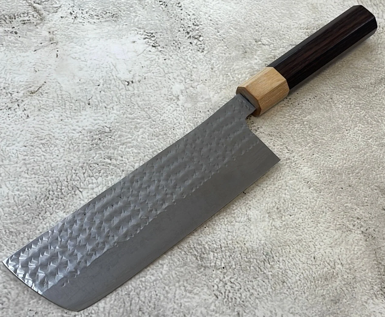 Yu Kurosaki R2(SG2) Hammered SENKO-EI WA RS8H Japanese Nakiri 165mm with Brown-Ring Octagonal Handle - Image 12