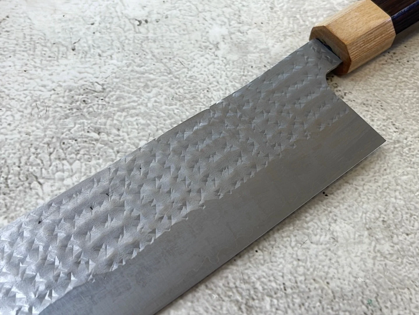 Yu Kurosaki R2(SG2) Hammered SENKO-EI WA RS8H Japanese Nakiri 165mm with Brown-Ring Octagonal Handle - Image 13