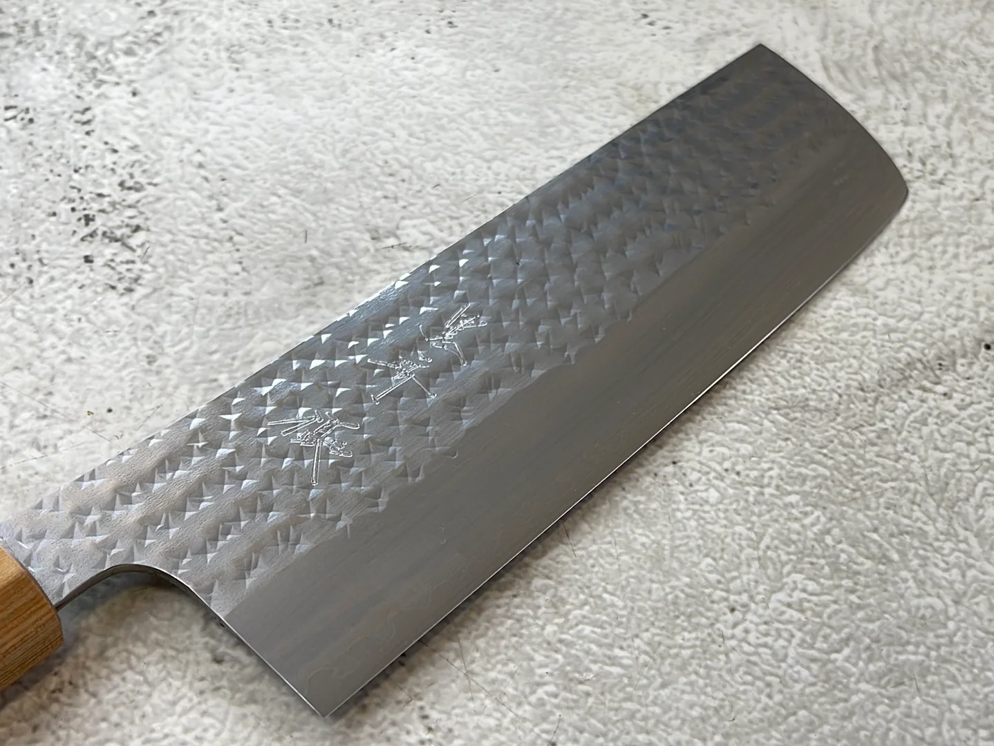 Yu Kurosaki R2(SG2) Hammered SENKO-EI WA RS8H Japanese Nakiri 165mm with Brown-Ring Octagonal Handle - Image 5