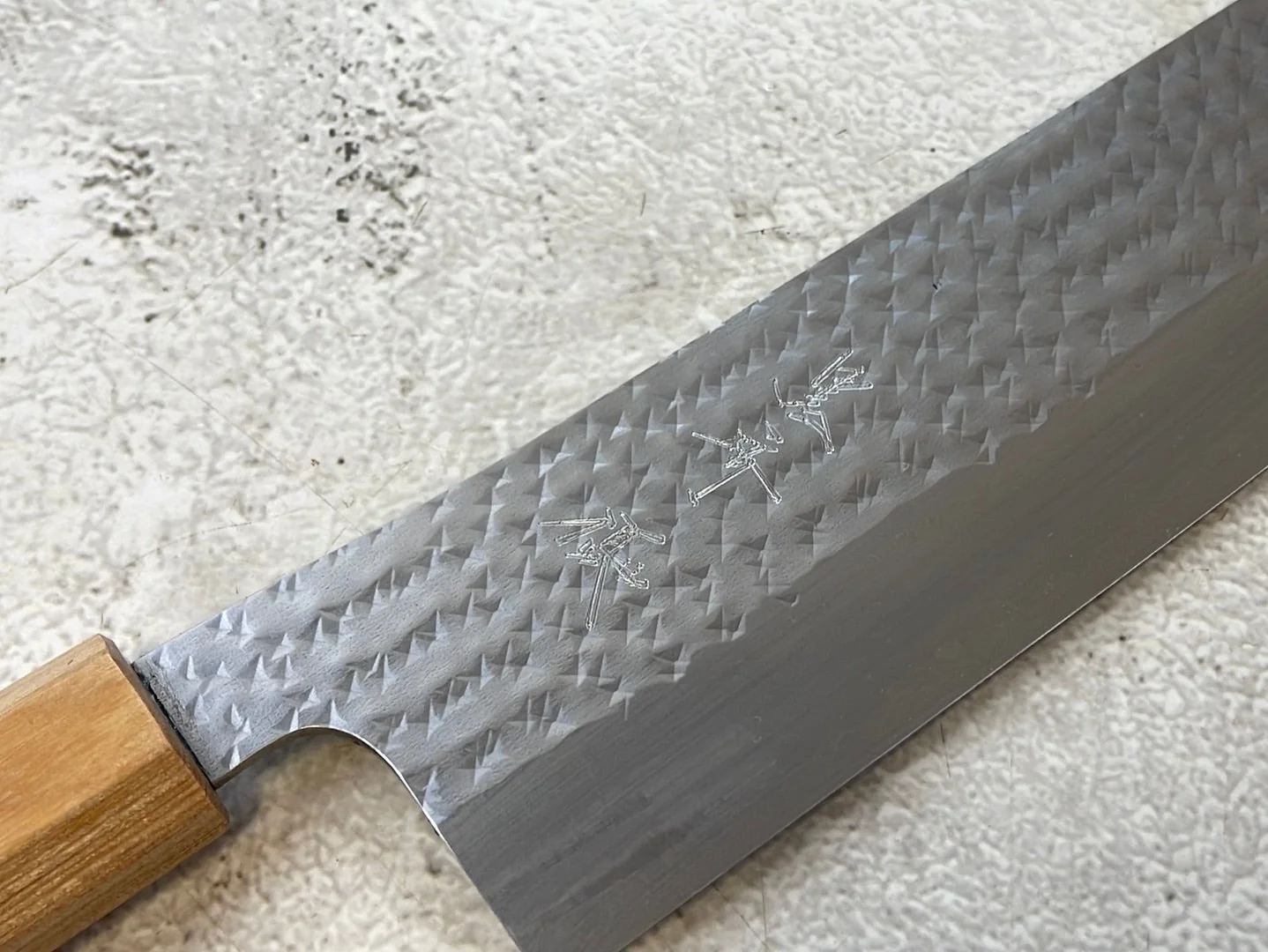 Yu Kurosaki R2(SG2) Hammered SENKO-EI WA RS8H Japanese Nakiri 165mm with Brown-Ring Octagonal Handle - Image 6