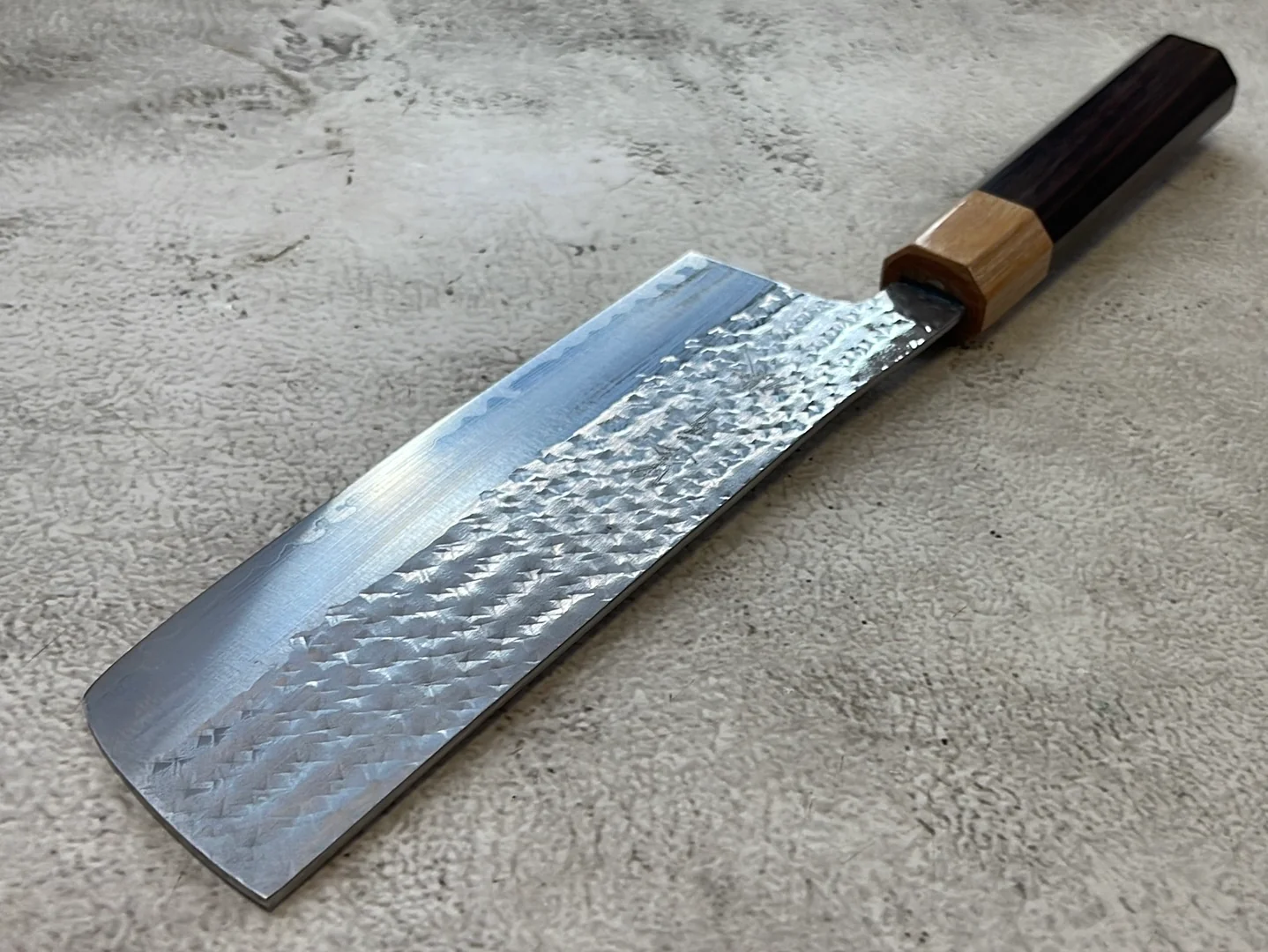 Yu Kurosaki R2(SG2) Hammered SENKO-EI WA RS8H Japanese Nakiri 165mm with Brown-Ring Octagonal Handle - Image 8