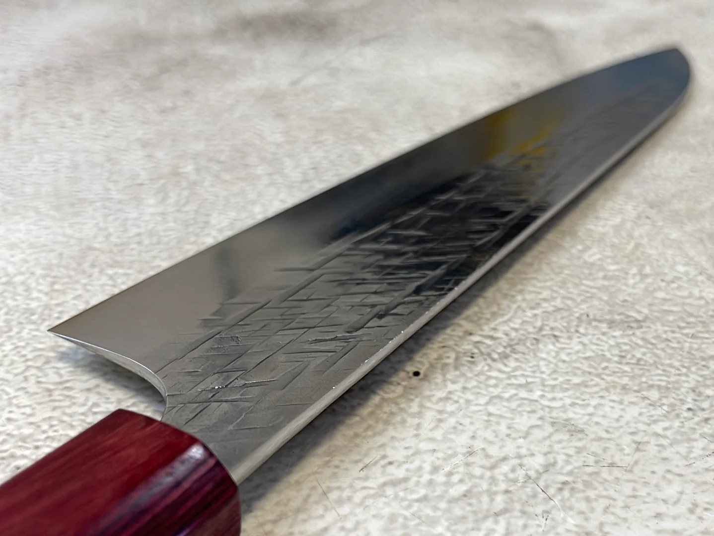 Yu Kurosaki Raijin Gyuto 210mm with Red Cherry Octagonal Handle - Image 10