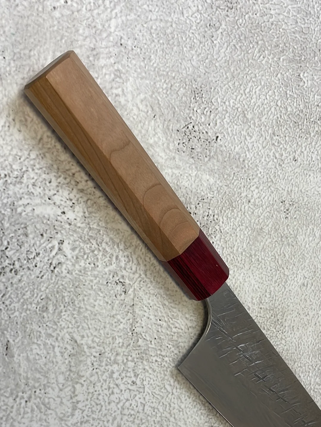 Yu Kurosaki Raijin Gyuto 210mm with Red Cherry Octagonal Handle - Image 12
