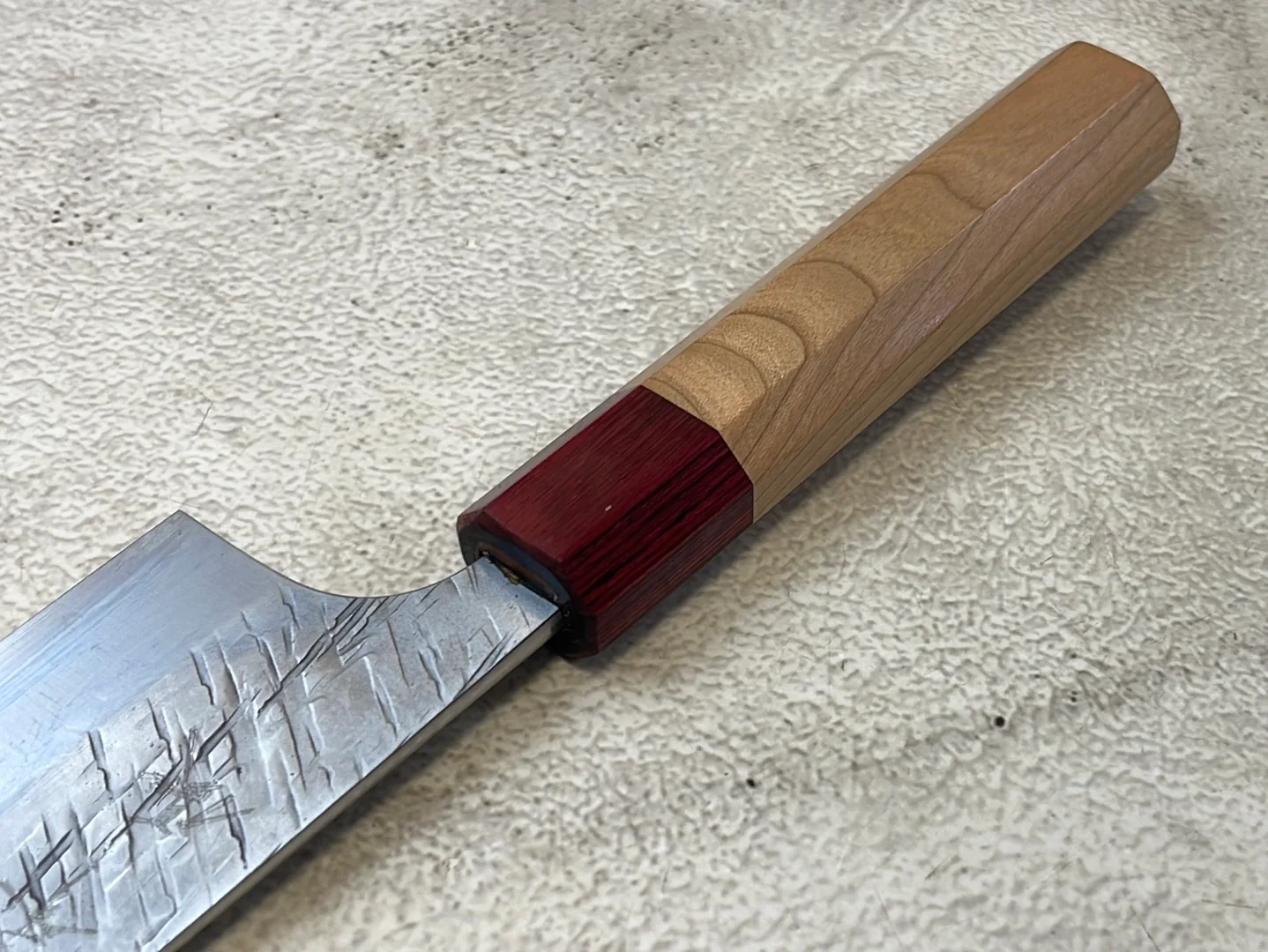 Yu Kurosaki Raijin Gyuto 210mm with Red Cherry Octagonal Handle - Image 16