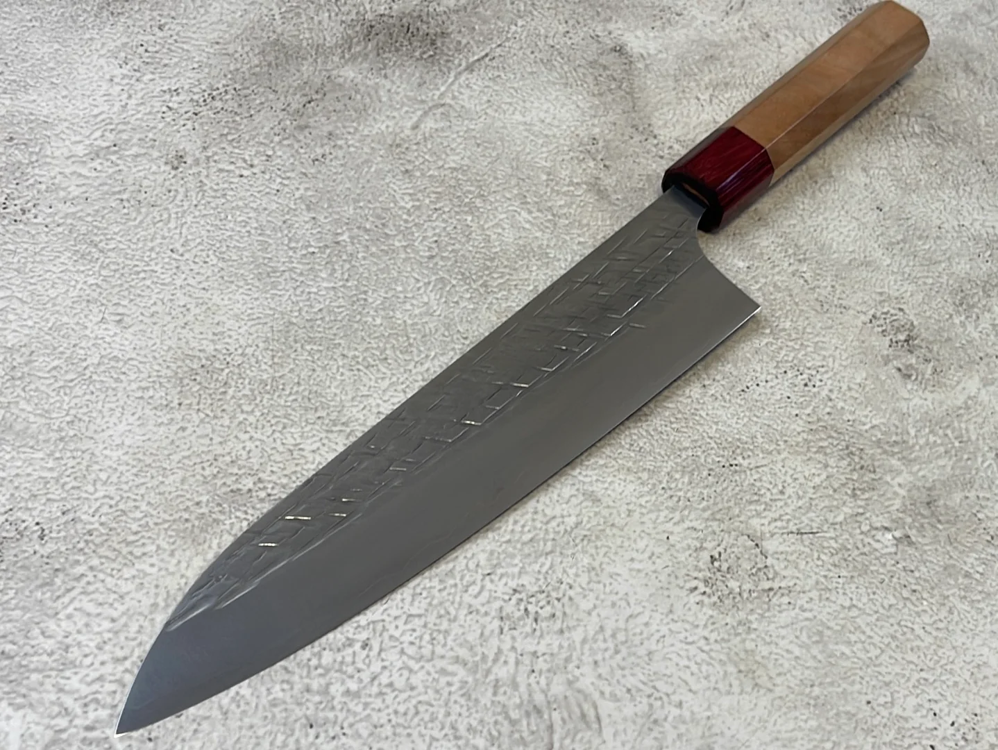 Yu Kurosaki Raijin Gyuto 210mm with Red Cherry Octagonal Handle - Image 5