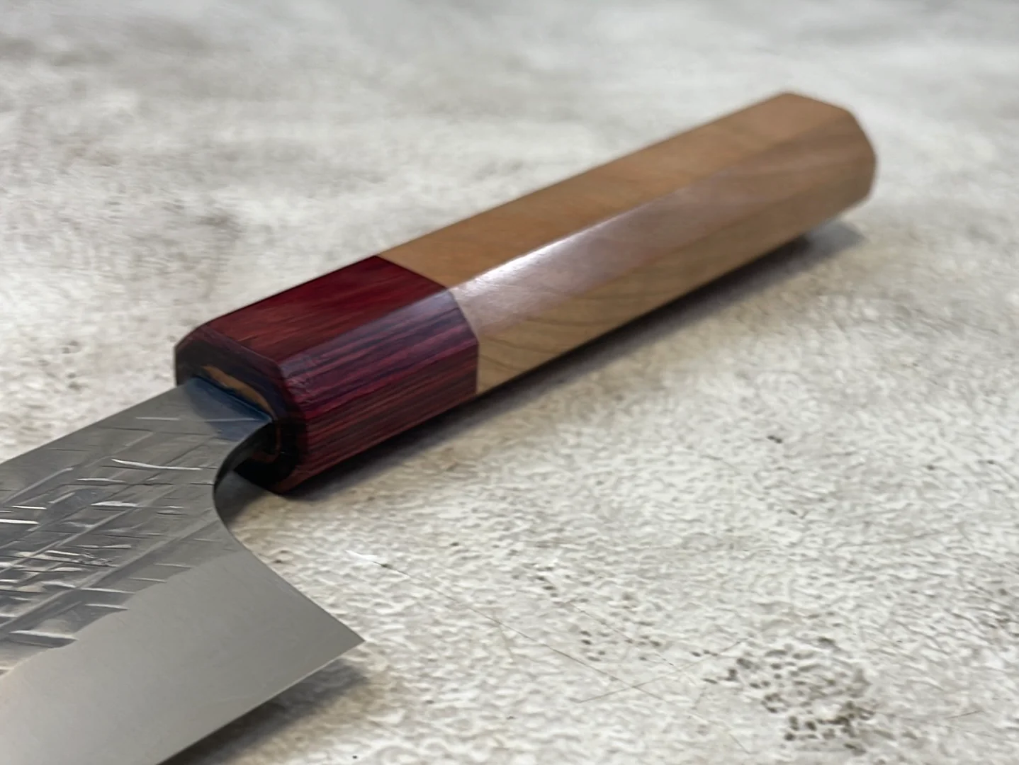 Yu Kurosaki Raijin Gyuto 210mm with Red Cherry Octagonal Handle - Image 7