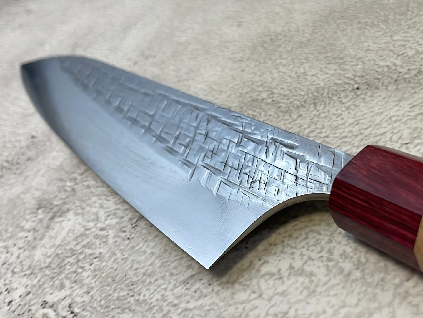 Yu Kurosaki Raijin Gyuto 210mm with Red Cherry Octagonal Handle - Image 8