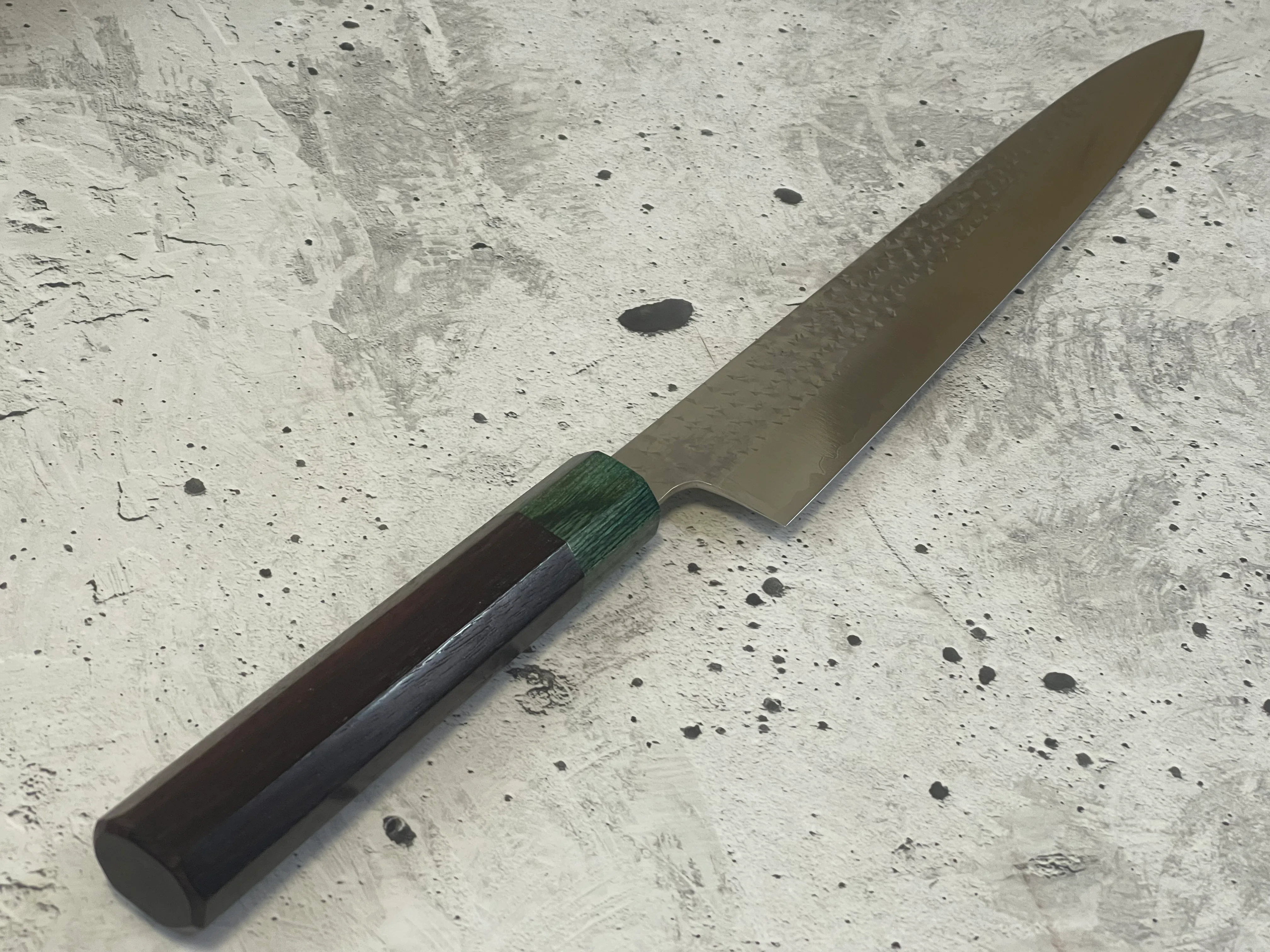 Yu Kurosaki Suji(Sashimi) 270mm with Green-Ring Octagonal Handle - Image 5