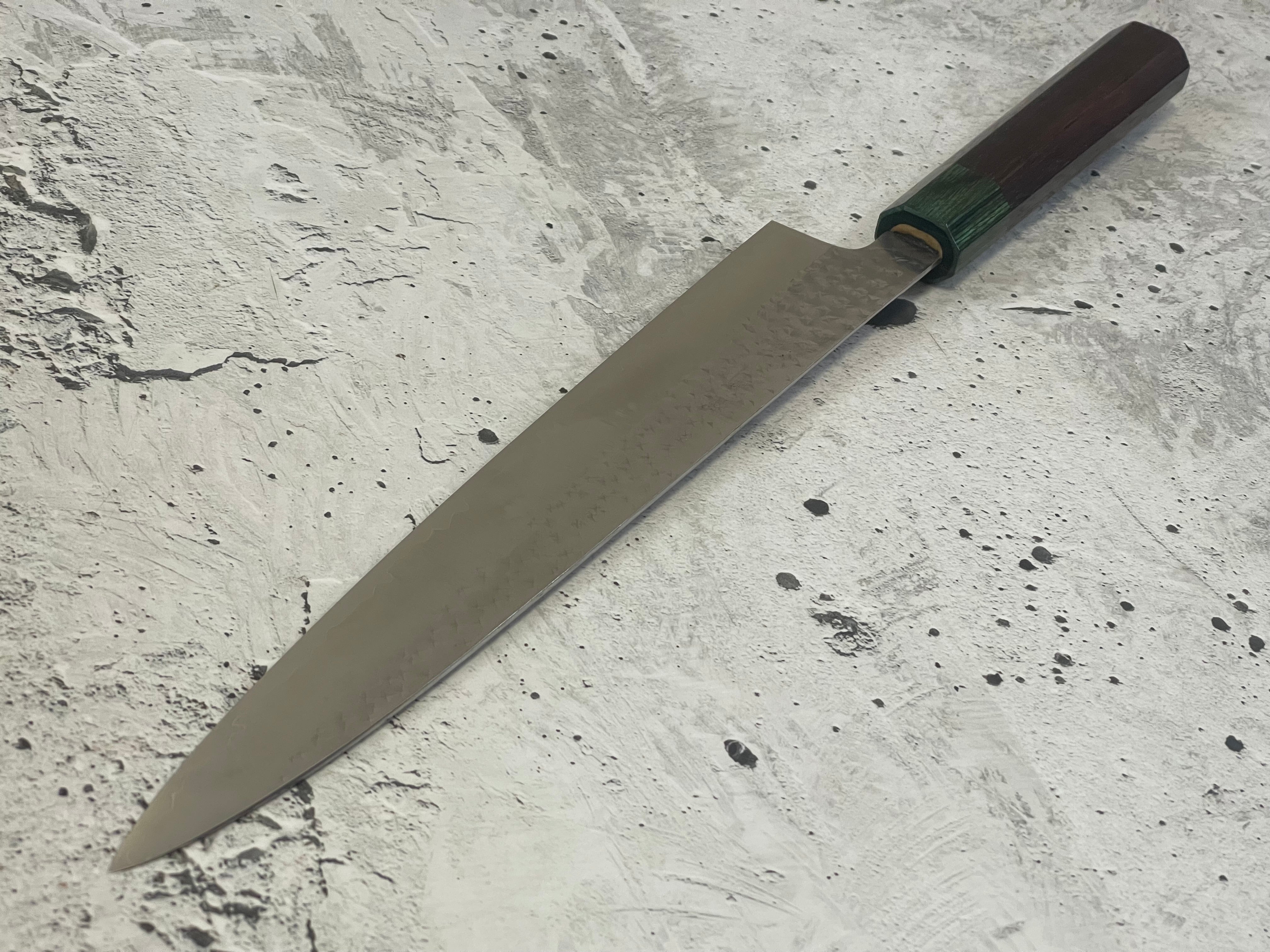 Yu Kurosaki Suji(Sashimi) 270mm with Green-Ring Octagonal Handle - Image 6